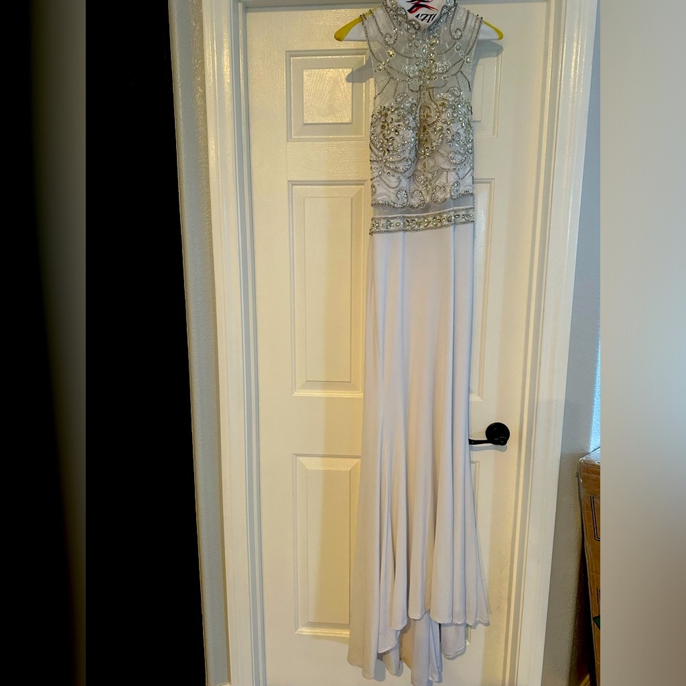 White sparkle prom dress